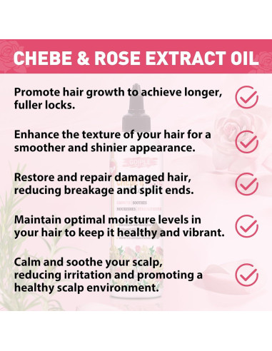 Aceite de Chebe y Rosa WOZUTUNT 118 ml - Crecimiento y Brillo