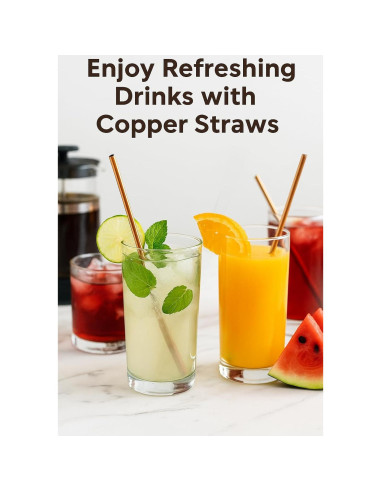 Popotes Reutilizables de Cobre Modern Home - 21.6 cm - Juego de 2