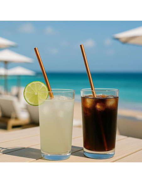 Popotes Reutilizables de Cobre Modern Home - 21.6 cm - Juego de 2