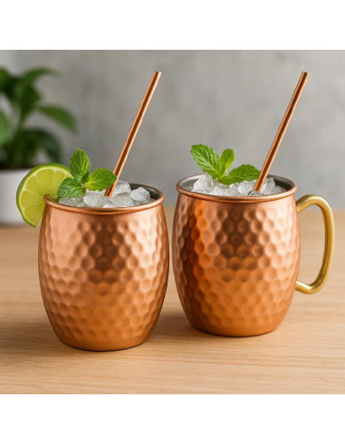 Popotes Reutilizables de Cobre Modern Home - 21.6 cm - Juego de 2