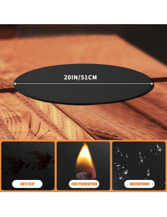 Mat Ignífugo Redondo GIESIOE 50.8 cm para Parrilla Mesa 2