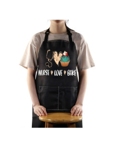 Delantal ajustable BWKTOP para enfermeras con bolsillos 49x68cm