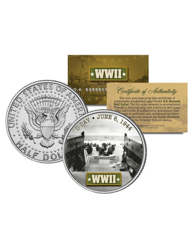Moneda de Medio Dólar JFK Kennedy 1944 Colorizada - Merrick Mint