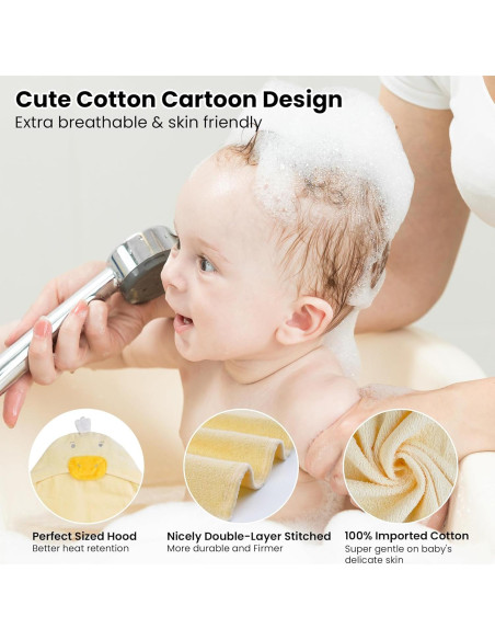 Toallas de Bebé con Capucha Viviland 2 Paquete 100% Algodón