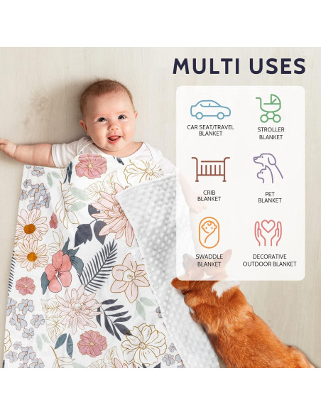 Manta de Recibo para Bebés HNHUAMING Floral 76x102 cm