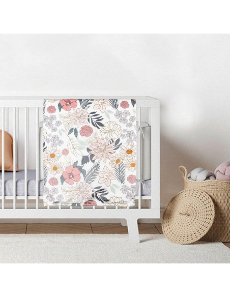 Manta de Recibo para Bebés HNHUAMING Floral 76x102 cm