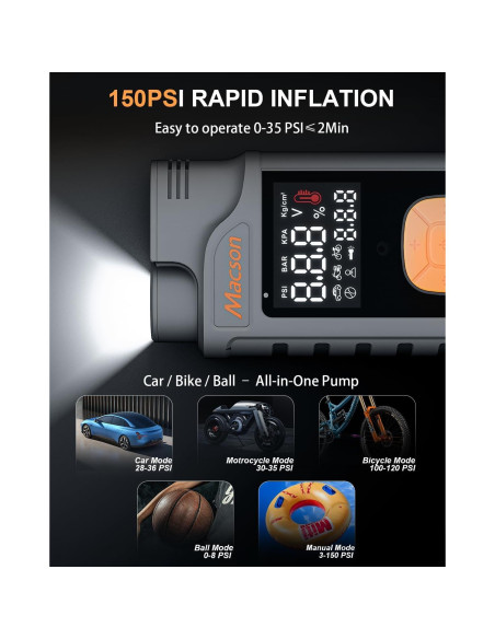 Arrancador de Salto Macson M180 1500A con Compresor 150PSI