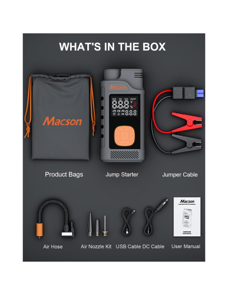 Arrancador de Salto Macson M180 1500A con Compresor 150PSI