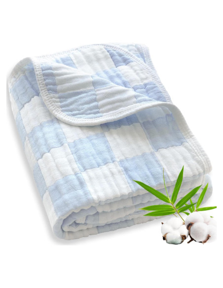 Manta de Muselina BEILIMU 109x109 cm Algodón y Rayón Azul