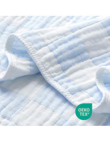 Manta de Muselina BEILIMU 109x109 cm Algodón y Rayón Azul