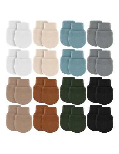Cuffbow 16 Pares de Manoplas Antirrasguños Bebés 0-6 Meses
