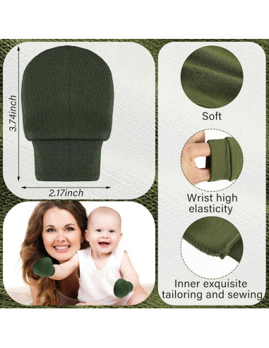 Cuffbow 16 Pares de Manoplas Antirrasguños Bebés 0-6 Meses