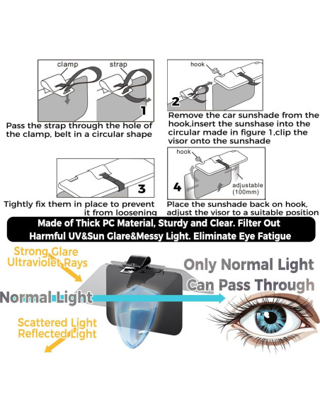 Extensor de Visera Solar Jawploy SD-2305 para SUV y MPV