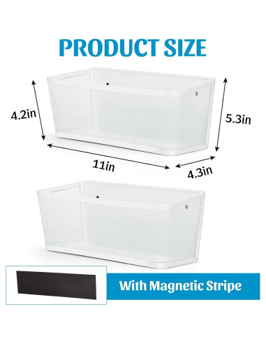 Estante de Especias Magnético VAlinks 2 Piezas Blanco 27.94cm