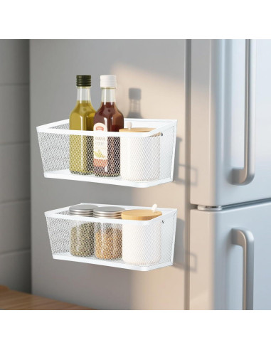 Estante de Especias Magnético VAlinks 2 Piezas Blanco 27.94cm