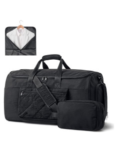 Bolsa Duffle S-ZONE 50L Negra 2 en 1 con Bolsa de Aseo