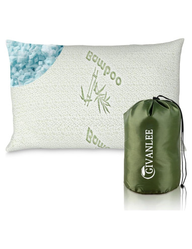 Almohada de Camping GIVANLEE Espuma Viscoelástica 40x31cm