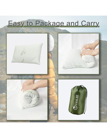 Almohada de Camping GIVANLEE Espuma Viscoelástica 40x31cm Almohada de Camping GIVANLEE Espuma Viscoelástica 40x31cm