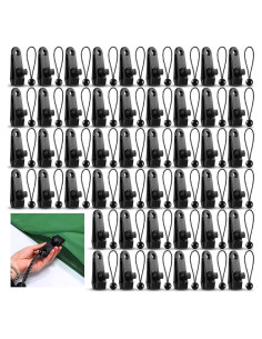 Yulejo 72 Pcs Clips de Lona y Cuerdas Bungee para Camping