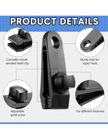 Yulejo 72 Pcs Clips de Lona y Cuerdas Bungee para Camping