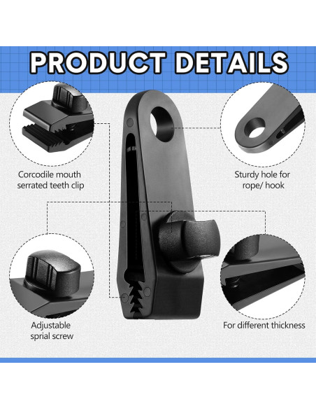 Yulejo 72 Pcs Clips de Lona y Cuerdas Bungee para Camping Yulejo 72 Pcs Clips de Lona y Cuerdas Bungee para Camping