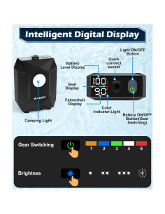 Ducha Portátil WADEO 6000mAh con Luz Camping 20L IPX8 2
