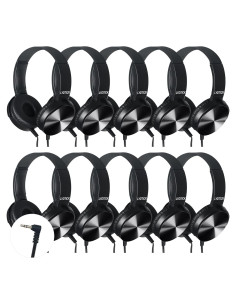 Paquete de 10 Auriculares para Niños LYDTICK Negro