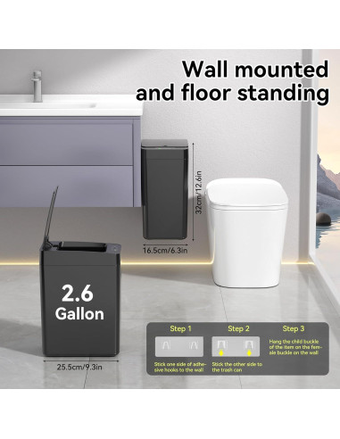 Basurero Automático Kaylowe 9.84L Sin Tacto Negro