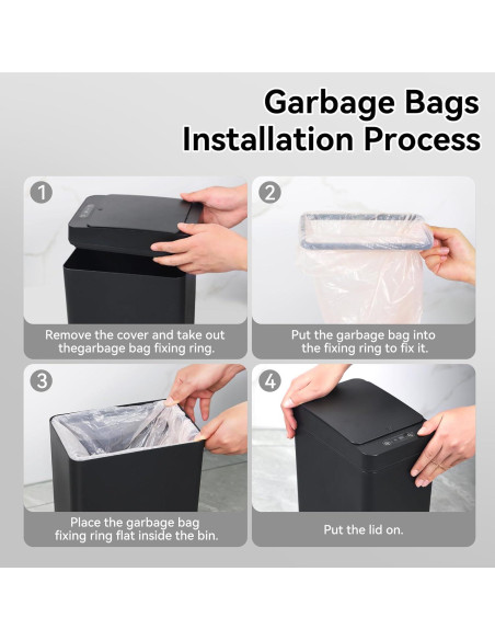 Basurero Automático Kaylowe 9.84L Sin Tacto Negro