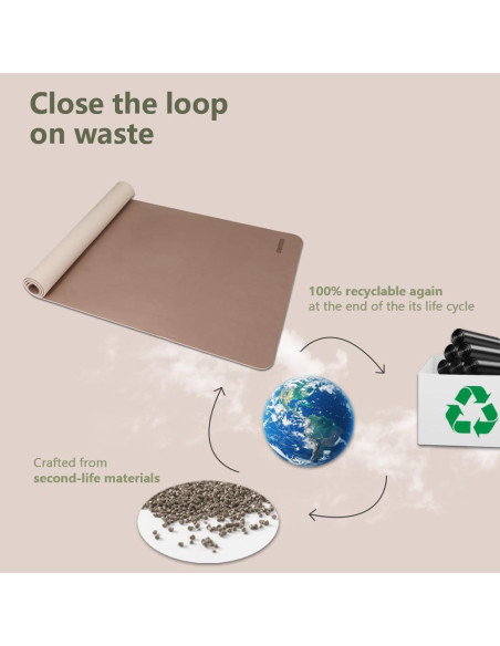 Alfombrilla de Yoga Antideslizante WUWAN 182x81 cm 8mm TPE Beige