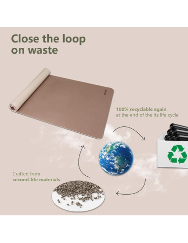 Alfombrilla de Yoga Antideslizante WUWAN 182x81 cm 8mm TPE Beige