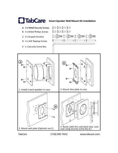 Funda de Seguridad Antirrobo TABcare para HomePod Mini VESA 75x75mm