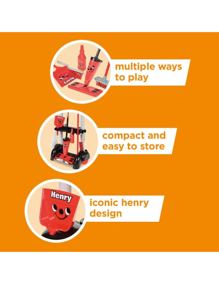 Carro de Limpieza Casdon Henry con Accesorios para Niños