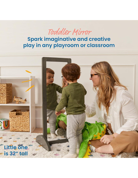 Espejo Bi-Direccional ECR4Kids Lavado Gris 39.6x91.4 cm Espejo Bi-Direccional ECR4Kids Lavado Gris 39.6x91.4 cm