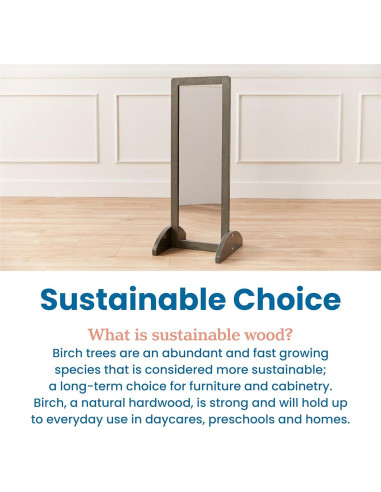 Espejo Bi-Direccional ECR4Kids Lavado Gris 39.6x91.4 cm