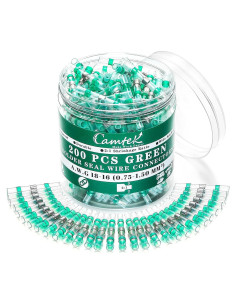 200 Conectores de Cable Verde Camtek 18-16 AWG Aislados
