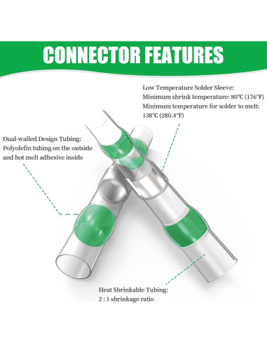 200 Conectores de Cable Verde Camtek 18-16 AWG Aislados