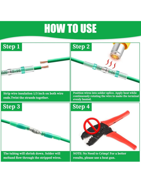 200 Conectores de Cable Verde Camtek 18-16 AWG Aislados