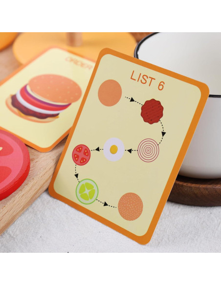 Juguete de Apilamiento de Hamburguesas de Madera LOVESTOWN