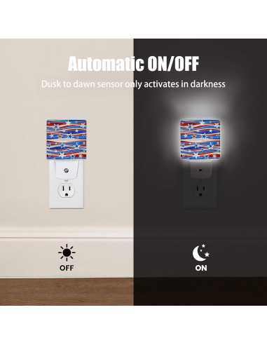 Luz Nocturna Enchufable Jopowide Bandera Navidad 5x7.6 cm