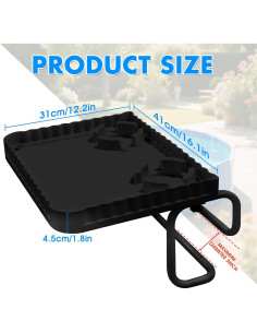 Barra de piscina elevada KBOROVER con 2 portavasos - Negro 2