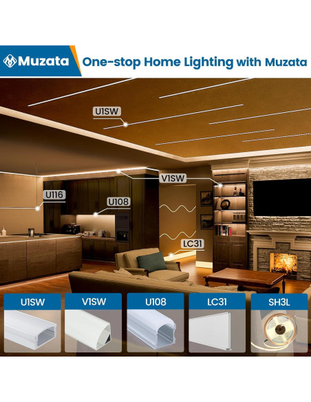 Tira de Luz LED Muzata SH3L 5M 320LED/m 3000K Blanco Cálido