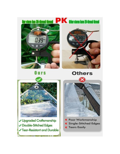 Lona Transparente 0.9x1.8m Harmkrola PVC Impermeable 16Mil