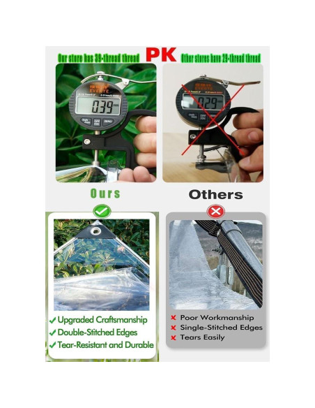 Lona Transparente 0.9x1.8m Harmkrola PVC Impermeable 16Mil