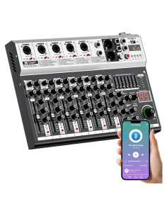 Mezclador de Audio BAXS K700 7 Canales USB Bluetooth 48V