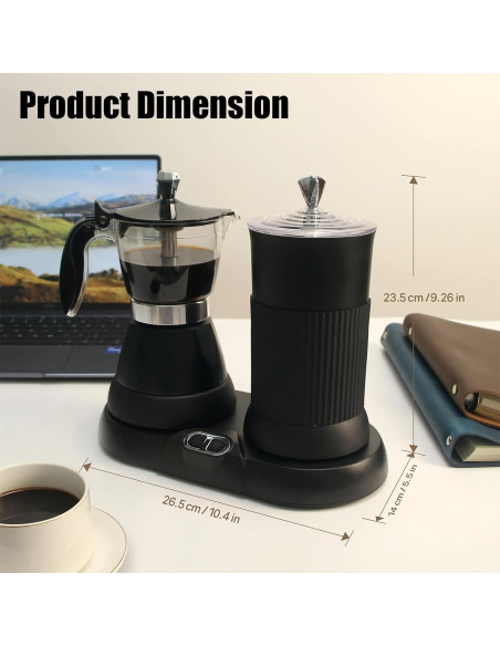 Máquina de Espresso DITOSH 2-en-1 con Espumador de Leche Negro