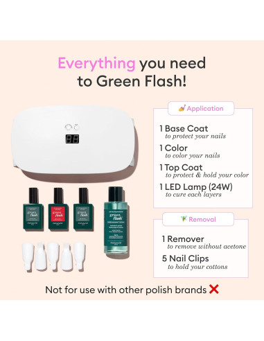 Kit de Uñas en Gel Manucurist LED 24W - Capa Base, Color y Removedor