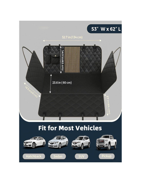 Funda de Asiento para Perros Fidozen SC9V1 Negra Impermeable Funda de Asiento para Perros Fidozen SC9V1 Negra Impermeable