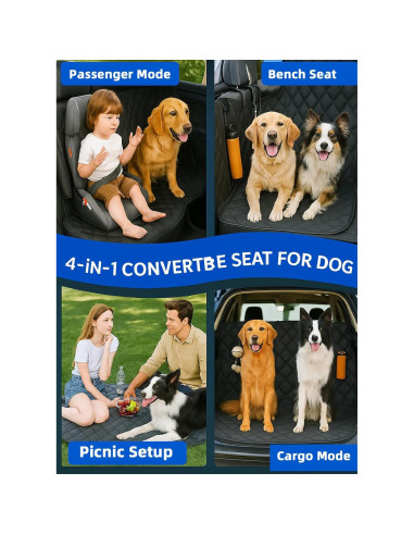 Funda de Asiento para Perros Fidozen SC9V1 Negra Impermeable