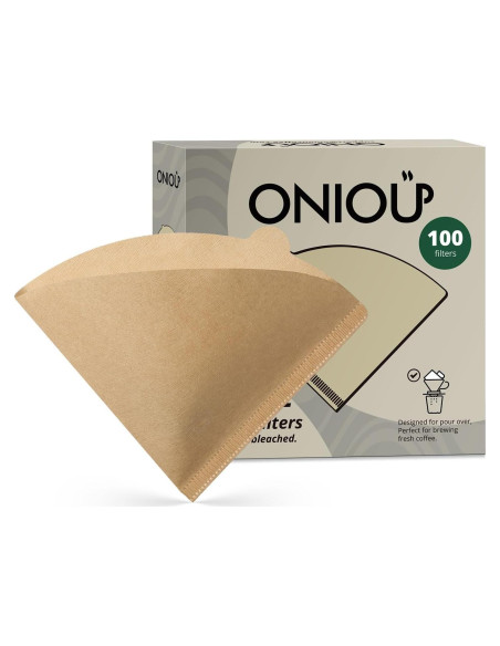 Filtros de café ONIOU V60 02, 100 unidades sin blanquear